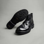Washed Leather Brogue Work Boots