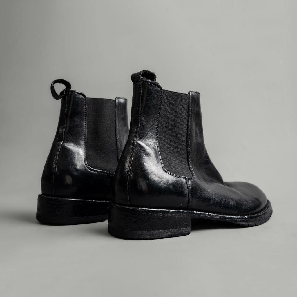 Washed Polished Leather Chelsea Boots