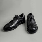 Washed Polished Leather Lug Sole Shoes
