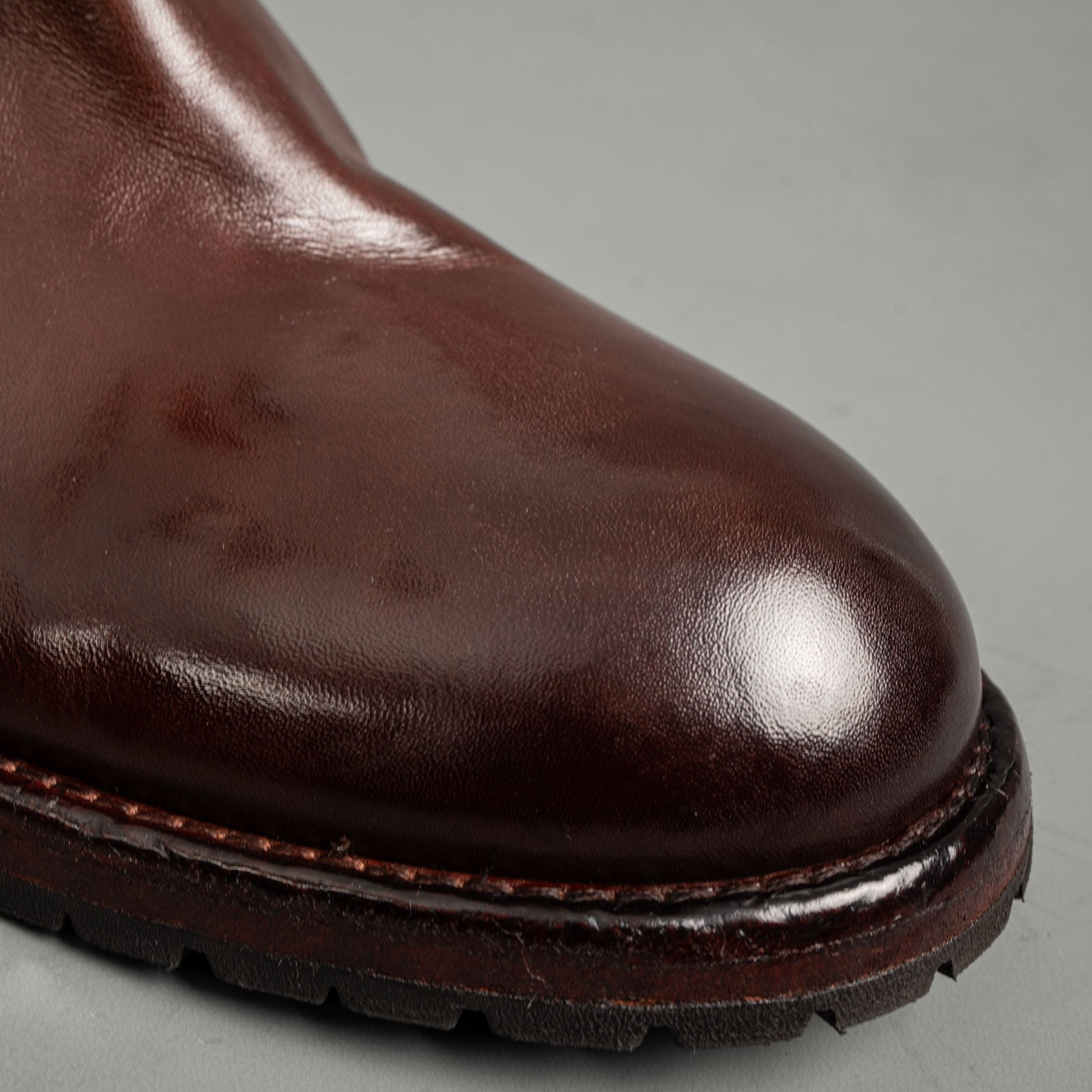 Washed Leather Chelsea Boots Mahogany