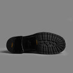 Washed Black Leather Chunky Chelsea Boots