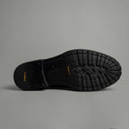 Black Washed Leather Brogue Derby Shoes