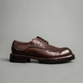 Washed Leather Chunky Lug Sole Derbies Brown