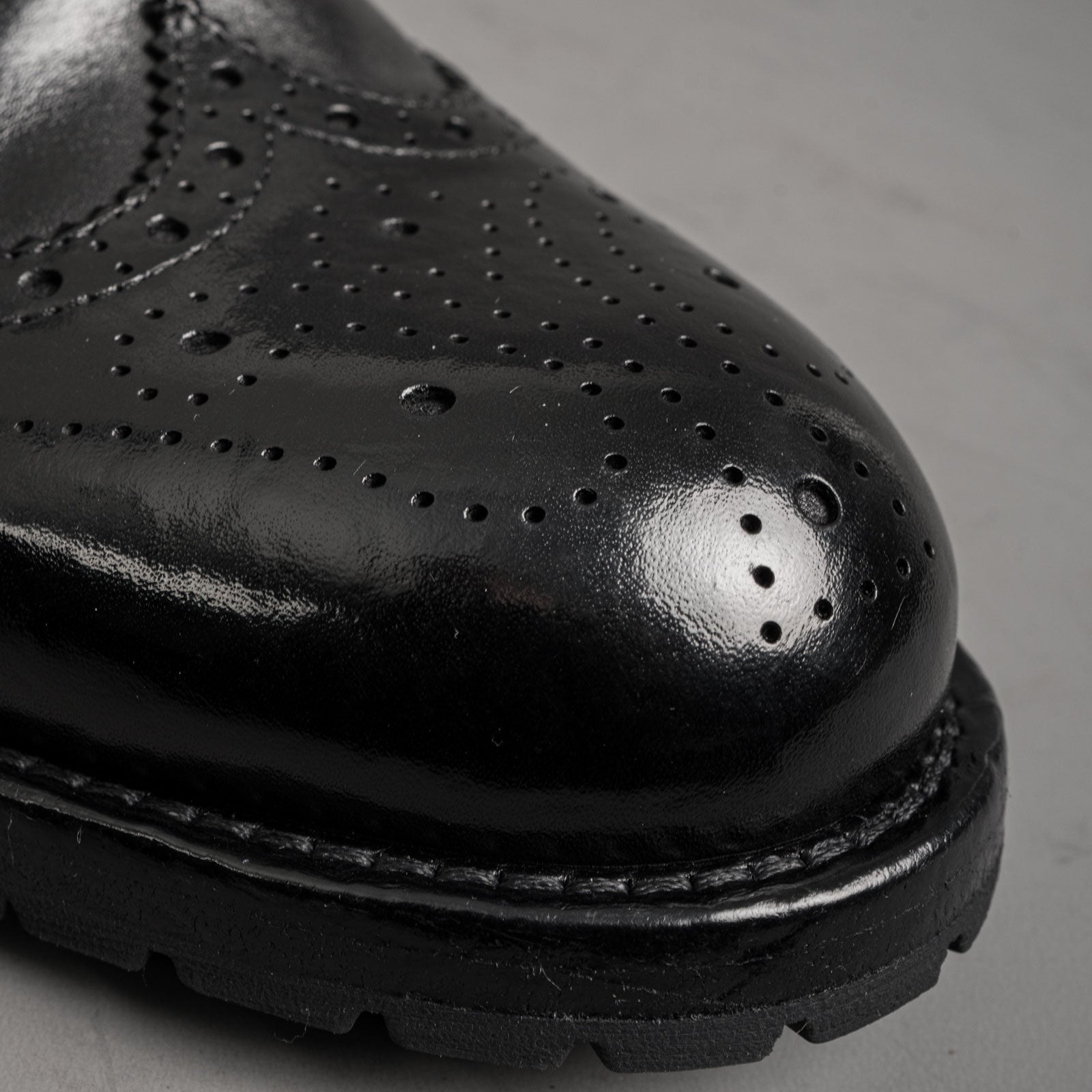 Polished Black Washed Leather Martin Boots