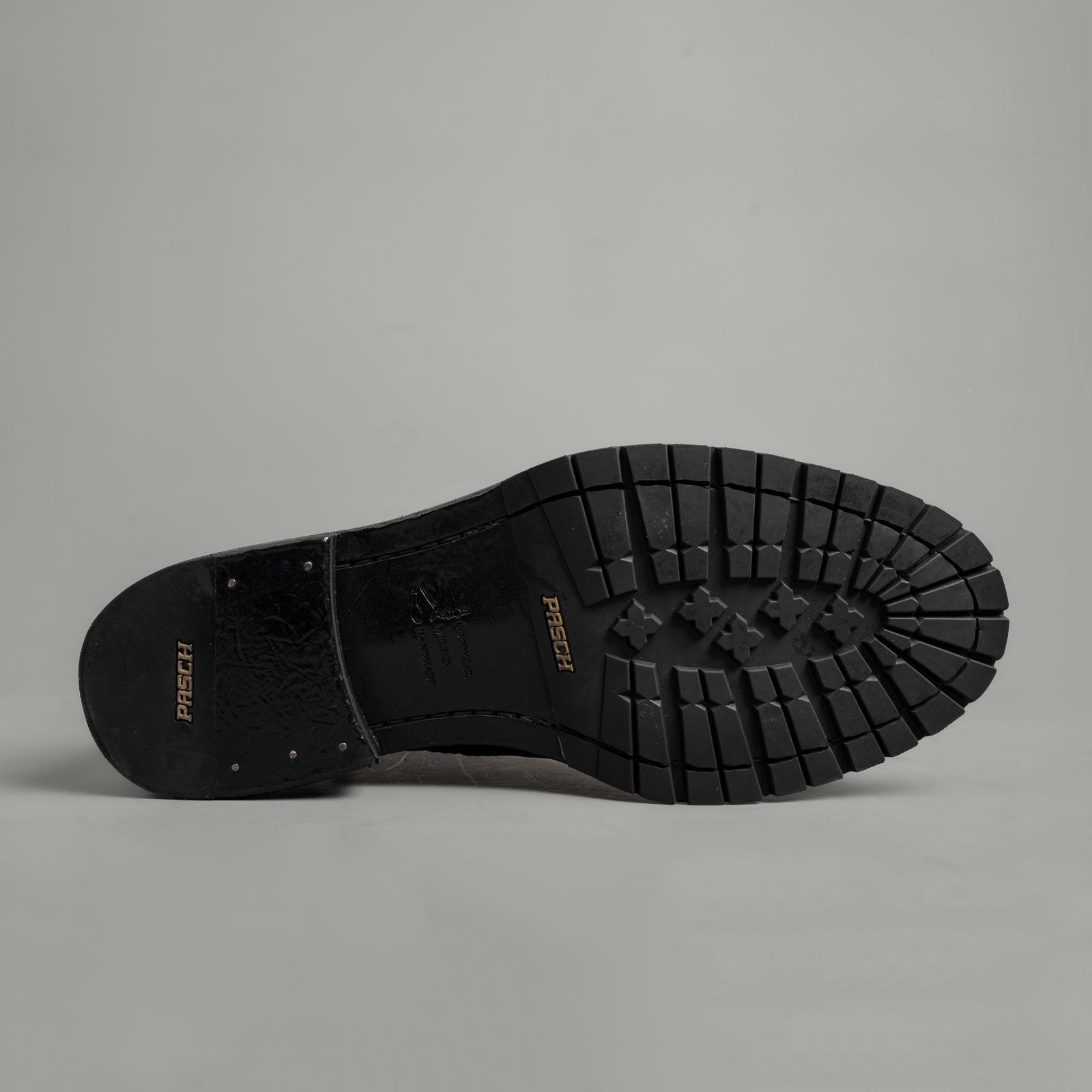 Polished Black Washed Leather Martin Boots