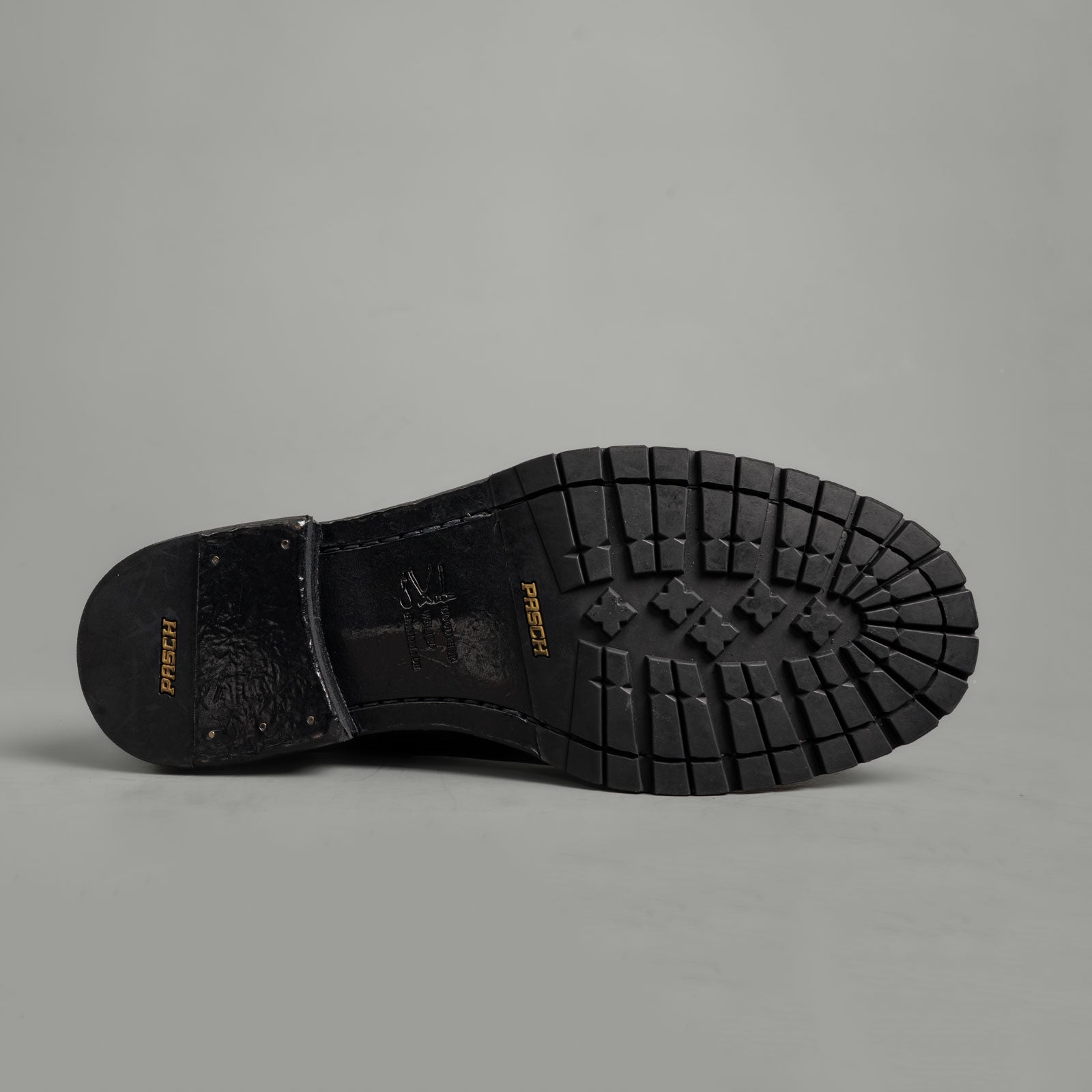 Black Washed Leather Derby Shoes