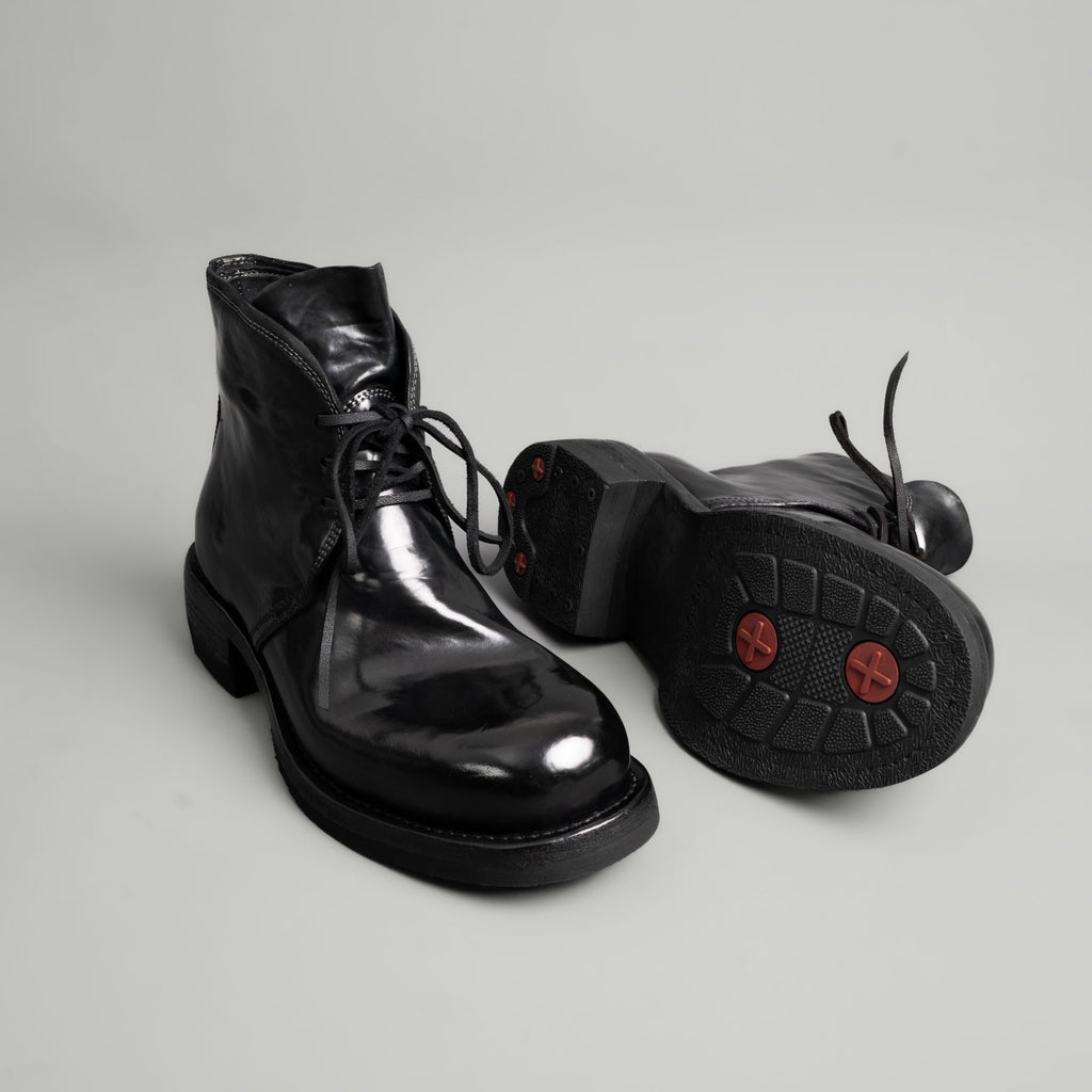 Washed Shell Cordovan Chelsea Boots Black