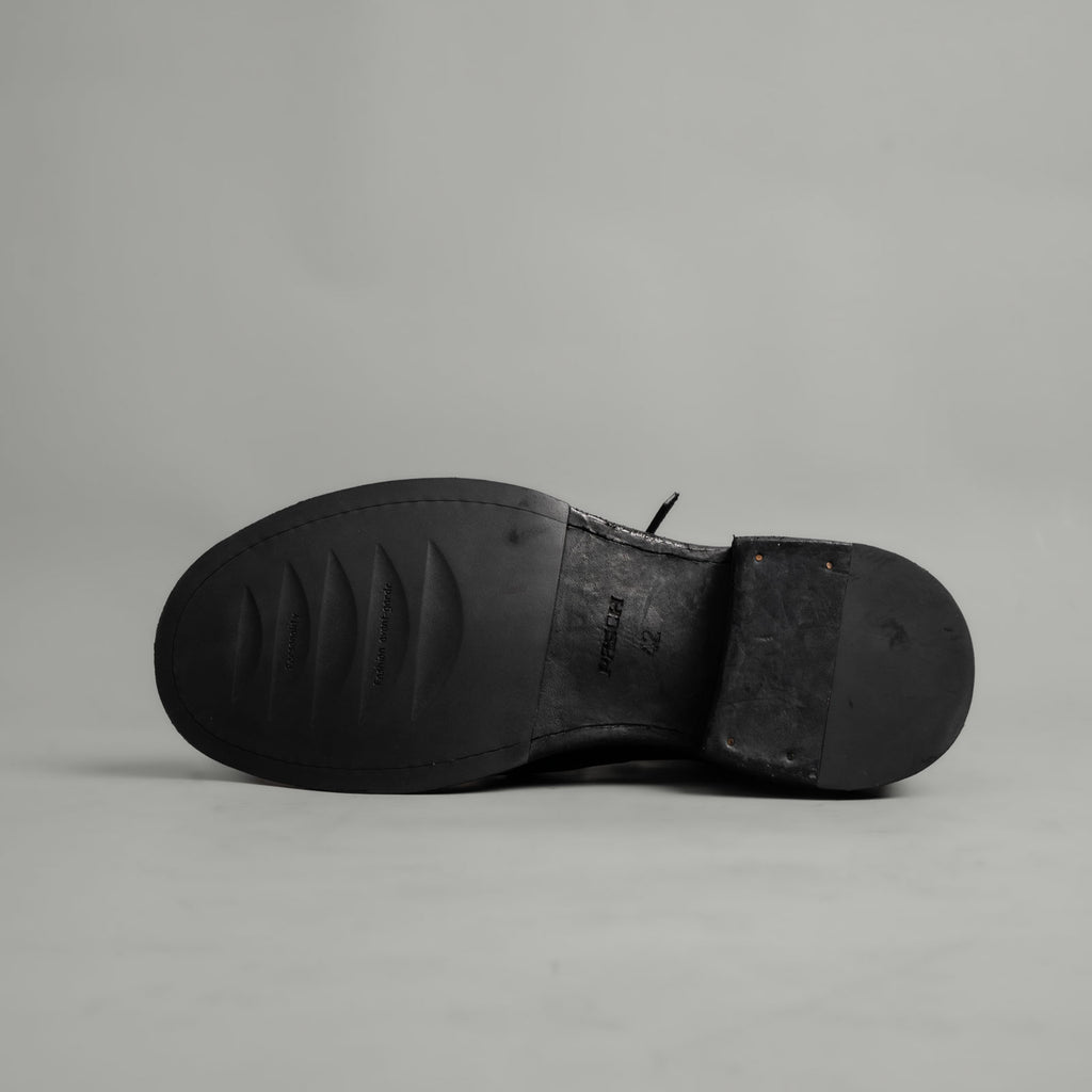 5-Eyelet Washed Cordovan Boots Black