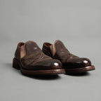Washed Cordovan Wingtip Slip-On