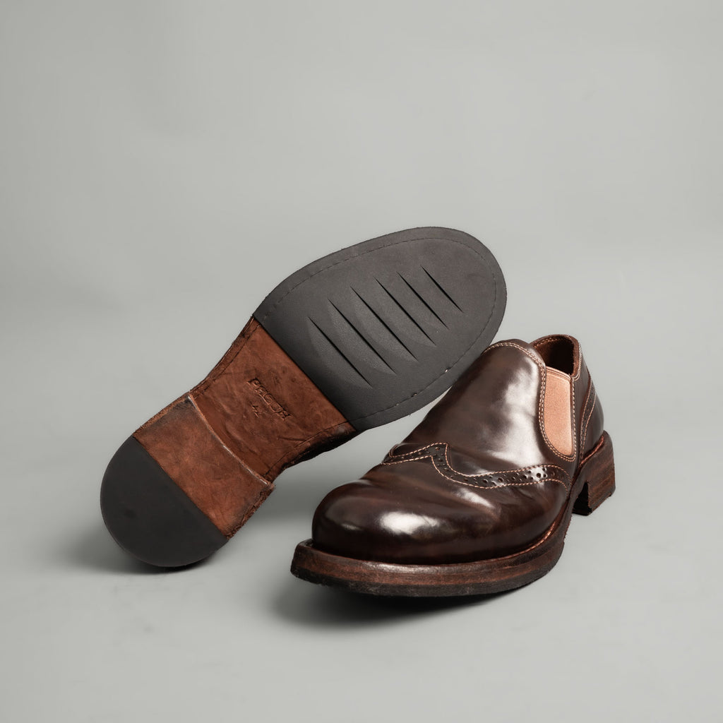 Washed Cordovan Wingtip Slip-On