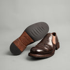 Washed Cordovan Wingtip Slip-On