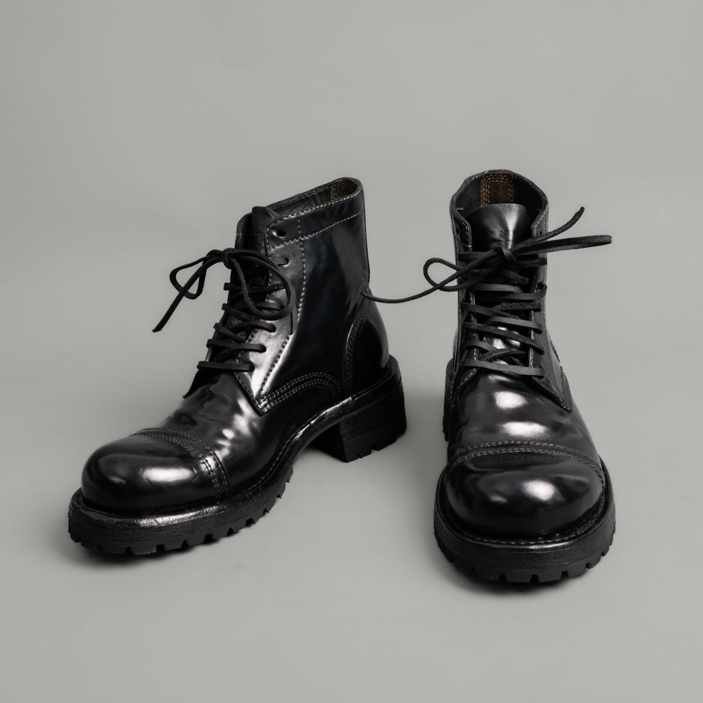 Washed Shell Cordovan Vibram Boots Black