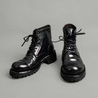 Washed Shell Cordovan Vibram Boots Black