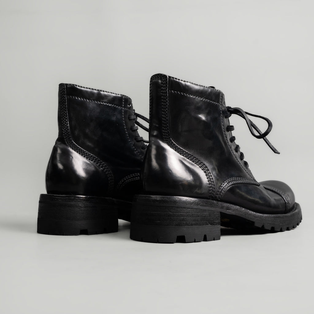 Washed Shell Cordovan Vibram Boots Black