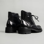 Washed Shell Cordovan Vibram Boots Black