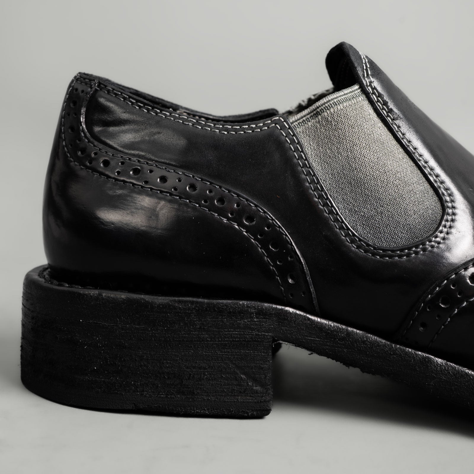Black Cordovan Brogue Slip-On